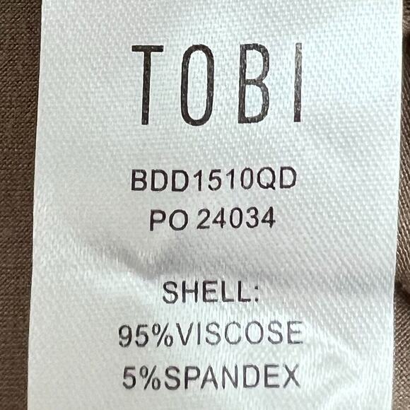 Tobi Fairytale Hem Dress Womens M Medium Stone V Neck Long Sleeve Pullover Solid - Picture 9 of 11